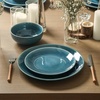 image:imageStone Lain Riley 12Piece Dinnerware Set Stoneware Plates and Bowls Set Dishwasher and Microwave Safe Dish Set for 4 Green and BlueBlue