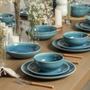 image:imageStone Lain Riley 12Piece Dinnerware Set Stoneware Plates and Bowls Set Dishwasher and Microwave Safe Dish Set for 4 Green and BlueBlue