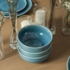 image:imageStone Lain Riley 12Piece Dinnerware Set Stoneware Plates and Bowls Set Dishwasher and Microwave Safe Dish Set for 4 Green and BlueBlue