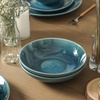 image:imageStone Lain Riley 12Piece Dinnerware Set Stoneware Plates and Bowls Set Dishwasher and Microwave Safe Dish Set for 4 Green and BlueBlue