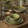 image:imageStone Lain Riley 12Piece Dinnerware Set Stoneware Plates and Bowls Set Dishwasher and Microwave Safe Dish Set for 4 Green and BlueGreen and Blue