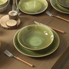 image:imageStone Lain Riley 12Piece Dinnerware Set Stoneware Plates and Bowls Set Dishwasher and Microwave Safe Dish Set for 4 Green and BlueGreen and Blue