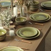 image:imageStone Lain Riley 12Piece Dinnerware Set Stoneware Plates and Bowls Set Dishwasher and Microwave Safe Dish Set for 4 Green and BlueGreen and Blue