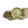 image:imageStone Lain Riley 12Piece Dinnerware Set Stoneware Plates and Bowls Set Dishwasher and Microwave Safe Dish Set for 4 Green and BlueGreen and Blue
