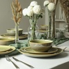 image:imageStone Lain Riley 12Piece Dinnerware Set Stoneware Plates and Bowls Set Dishwasher and Microwave Safe Dish Set for 4 Green and BlueGreen and Blue