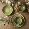 image:imageStone Lain Riley 12Piece Dinnerware Set Stoneware Plates and Bowls Set Dishwasher and Microwave Safe Dish Set for 4 Green and BlueGreen and Blue