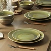 image:imageStone Lain Riley 12Piece Dinnerware Set Stoneware Plates and Bowls Set Dishwasher and Microwave Safe Dish Set for 4 Green and BlueGreen and Blue