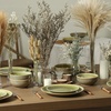 image:imageStone Lain Riley 12Piece Dinnerware Set Stoneware Plates and Bowls Set Dishwasher and Microwave Safe Dish Set for 4 Green and BlueGreen and Blue