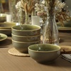 image:imageStone Lain Riley 12Piece Dinnerware Set Stoneware Plates and Bowls Set Dishwasher and Microwave Safe Dish Set for 4 Green and BlueGreen and Blue