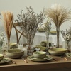image:imageStone Lain Riley 12Piece Dinnerware Set Stoneware Plates and Bowls Set Dishwasher and Microwave Safe Dish Set for 4 Green and BlueGreen and Blue