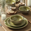 image:imageStone Lain Riley 12Piece Dinnerware Set Stoneware Plates and Bowls Set Dishwasher and Microwave Safe Dish Set for 4 Green and BlueGreen and Blue