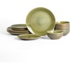 image:imageStone Lain Riley 12Piece Dinnerware Set Stoneware Plates and Bowls Set Dishwasher and Microwave Safe Dish Set for 4 Green and BlueGreen and Blue