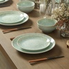 image:imageStone Lain Riley 12Piece Dinnerware Set Stoneware Plates and Bowls Set Dishwasher and Microwave Safe Dish Set for 4 Green and BlueSeafoam