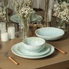image:imageStone Lain Riley 12Piece Dinnerware Set Stoneware Plates and Bowls Set Dishwasher and Microwave Safe Dish Set for 4 Green and BlueSeafoam