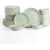 image:imageStone Lain Riley 12Piece Dinnerware Set Stoneware Plates and Bowls Set Dishwasher and Microwave Safe Dish Set for 4 Green and BlueSeafoam