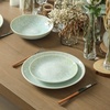 image:imageStone Lain Riley 12Piece Dinnerware Set Stoneware Plates and Bowls Set Dishwasher and Microwave Safe Dish Set for 4 Green and BlueSeafoam
