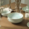 image:imageStone Lain Riley 12Piece Dinnerware Set Stoneware Plates and Bowls Set Dishwasher and Microwave Safe Dish Set for 4 Green and BlueSeafoam