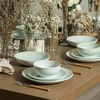 image:imageStone Lain Riley 12Piece Dinnerware Set Stoneware Plates and Bowls Set Dishwasher and Microwave Safe Dish Set for 4 Green and BlueSeafoam