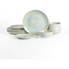image:imageStone Lain Riley 12Piece Dinnerware Set Stoneware Plates and Bowls Set Dishwasher and Microwave Safe Dish Set for 4 Green and BlueSeafoam