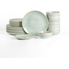 image:imageStone Lain Riley 12Piece Dinnerware Set Stoneware Plates and Bowls Set Dishwasher and Microwave Safe Dish Set for 4 Green and BlueSeafoam