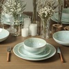 image:imageStone Lain Riley 12Piece Dinnerware Set Stoneware Plates and Bowls Set Dishwasher and Microwave Safe Dish Set for 4 Green and BlueSeafoam