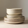 image:imageEarth amp Clay Phoenix 24Piece Stoneware Dinnerware Set Plates and Bowls Set Dishwasher and Microwave Safe Dish Set for 8 WhiteCoffee