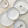 image:imageEarth amp Clay Phoenix 24Piece Stoneware Dinnerware Set Plates and Bowls Set Dishwasher and Microwave Safe Dish Set for 8 WhiteGray