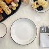 image:imageEarth amp Clay Phoenix 24Piece Stoneware Dinnerware Set Plates and Bowls Set Dishwasher and Microwave Safe Dish Set for 8 WhiteGray