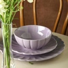 image:imageEarth amp Clay Phoenix 24Piece Stoneware Dinnerware Set Plates and Bowls Set Dishwasher and Microwave Safe Dish Set for 8 WhiteLilac