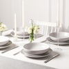 image:imageEarth amp Clay Phoenix 24Piece Stoneware Dinnerware Set Plates and Bowls Set Dishwasher and Microwave Safe Dish Set for 8 WhiteMia  White