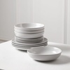 image:imageEarth amp Clay Phoenix 24Piece Stoneware Dinnerware Set Plates and Bowls Set Dishwasher and Microwave Safe Dish Set for 8 WhiteMia  White