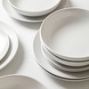image:imageEarth amp Clay Phoenix 24Piece Stoneware Dinnerware Set Plates and Bowls Set Dishwasher and Microwave Safe Dish Set for 8 WhiteMia  White