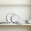 image:imageEarth amp Clay Phoenix 24Piece Stoneware Dinnerware Set Plates and Bowls Set Dishwasher and Microwave Safe Dish Set for 8 WhiteMia  White