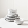 image:imageEarth amp Clay Phoenix 24Piece Stoneware Dinnerware Set Plates and Bowls Set Dishwasher and Microwave Safe Dish Set for 8 WhiteWhite