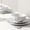 image:imageEarth amp Clay Phoenix 24Piece Stoneware Dinnerware Set Plates and Bowls Set Dishwasher and Microwave Safe Dish Set for 8 WhiteWhite