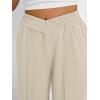 imageTrendy Queen Wide Leg Sweatpants Women Fashion High Waisted Baggy Flared Pants Athletic Joggers with Pockets 2025Apricot