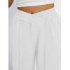 imageTrendy Queen Wide Leg Sweatpants Women Fashion High Waisted Baggy Flared Pants Athletic Joggers with Pockets 2025White