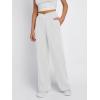 imageTrendy Queen Wide Leg Sweatpants Women Fashion High Waisted Baggy Flared Pants Athletic Joggers with Pockets 2025White