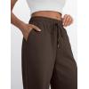 imageTrendy Queen Womens Wide Leg Sweatpants High Waisted Baggy Lounge Pants Drawstring Athletic Flared Joggers with PocketsBrown