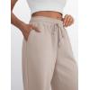 imageTrendy Queen Womens Wide Leg Sweatpants High Waisted Baggy Lounge Pants Drawstring Athletic Flared Joggers with PocketsCoffeegrey