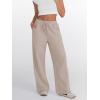 imageTrendy Queen Womens Wide Leg Sweatpants High Waisted Baggy Lounge Pants Drawstring Athletic Flared Joggers with PocketsCoffeegrey