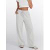 imageTrendy Queen Womens Wide Leg Sweatpants High Waisted Baggy Lounge Pants Drawstring Athletic Flared Joggers with PocketsGrey