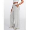imageTrendy Queen Womens Wide Leg Sweatpants High Waisted Baggy Lounge Pants Drawstring Athletic Flared Joggers with PocketsGrey