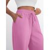 imageTrendy Queen Womens Wide Leg Sweatpants High Waisted Baggy Lounge Pants Drawstring Athletic Flared Joggers with PocketsPink
