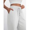 imageTrendy Queen Womens Wide Leg Sweatpants High Waisted Baggy Lounge Pants Drawstring Athletic Flared Joggers with PocketsWhite