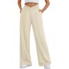 imageTrendy Queen Wide Leg Sweatpants Women Fashion High Waisted Baggy Flared Pants Athletic Joggers with Pockets 2025Apricot