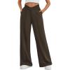 imageTrendy Queen Wide Leg Sweatpants Women Fashion High Waisted Baggy Flared Pants Athletic Joggers with Pockets 2025Coffee
