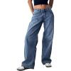 imageTrendy Queen Womens Baggy Jeans Wide Leg Denim Pants Boyfriend Loose Streetwear Trousers Fall Fashion y2k Outfits 2025Blue