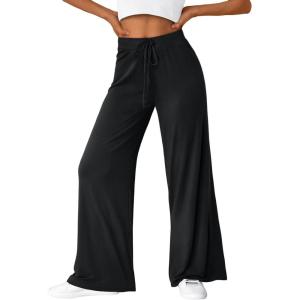 imageTrendy Queen Wide Leg Pants Woman Casual Yoga Pants Baggy Lounge Sweatpants Preppy Y2k Clothes Fall Fashion 2024Black