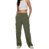imageTrendy Queen Womens Cargo Sweatpants Wide Leg Baggy Fleece High Waisted Sweats Pants Winter Clothes with PocketsArmygreen